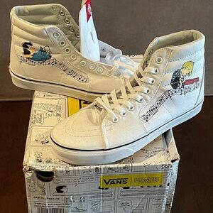 Vans Peanuts Limited Edition SK8-HI Schroeder/trwht Size 7M/8.5W sneakers